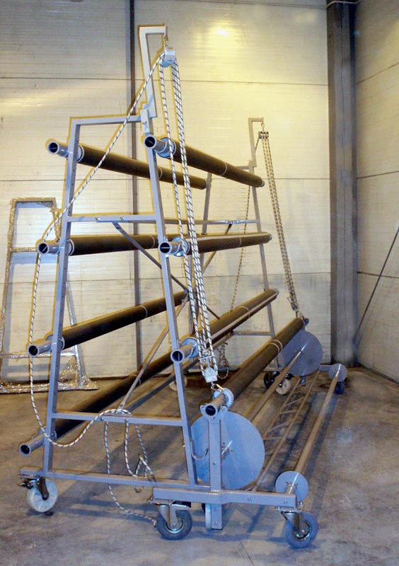 Winding kit for transporting and storing carpet for sport objects